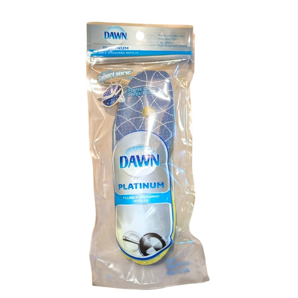 Dawn Platinum Fillable Dishwand Refills with SuperFabric 2 Count Sponges New